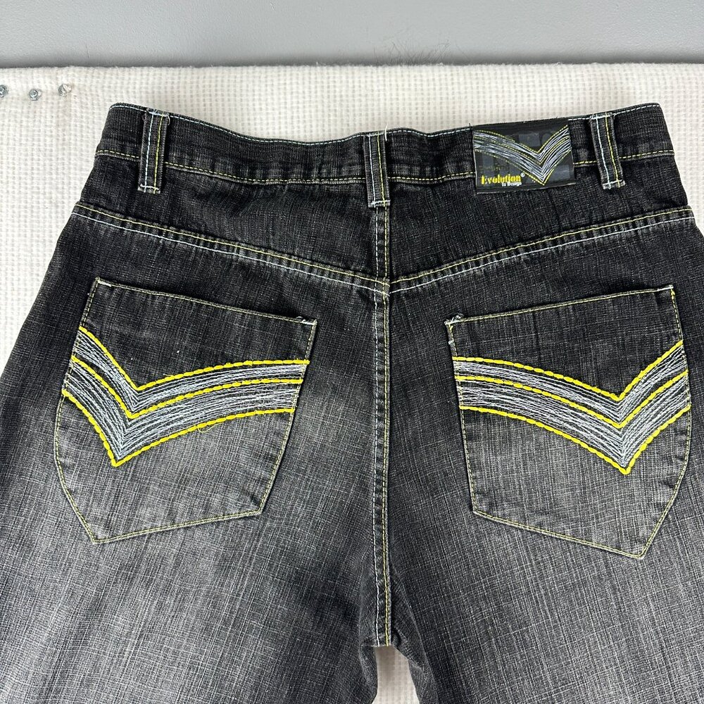 Y2K Evolution in Design Men's Hip Hop Dark Distressed Denim Jeans Embroidered